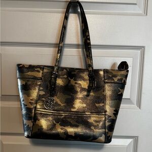 Guess Black and Gold Camouflage Tote